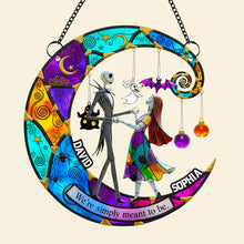 Load image into Gallery viewer, We&#39;re Simply Meant to Be - Personalized Moonlight Love Suncatcher Ornament for Couples Ornament PopCulturePrints
