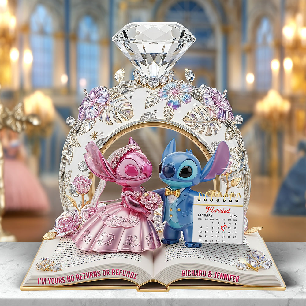 Love Beyond the Stars - Romantic Aliens Acrylic Plaque - Personalized Anniversary Gift for Couples Shaped Plaques PopCulturePrints