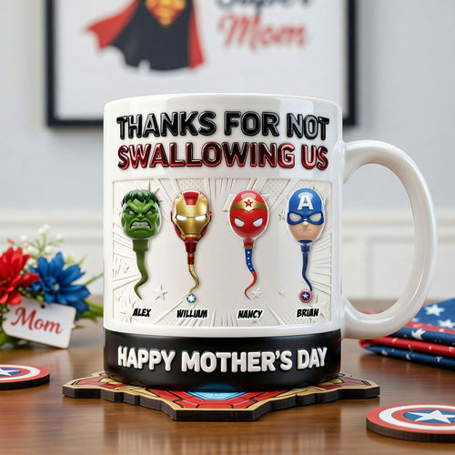 “Thanks For Not Swallowing Us” - Tiny Legends Coffee Mug - Personalized Gifts for Mom, Grandma and More! Coffee Mug PopCulturePrints