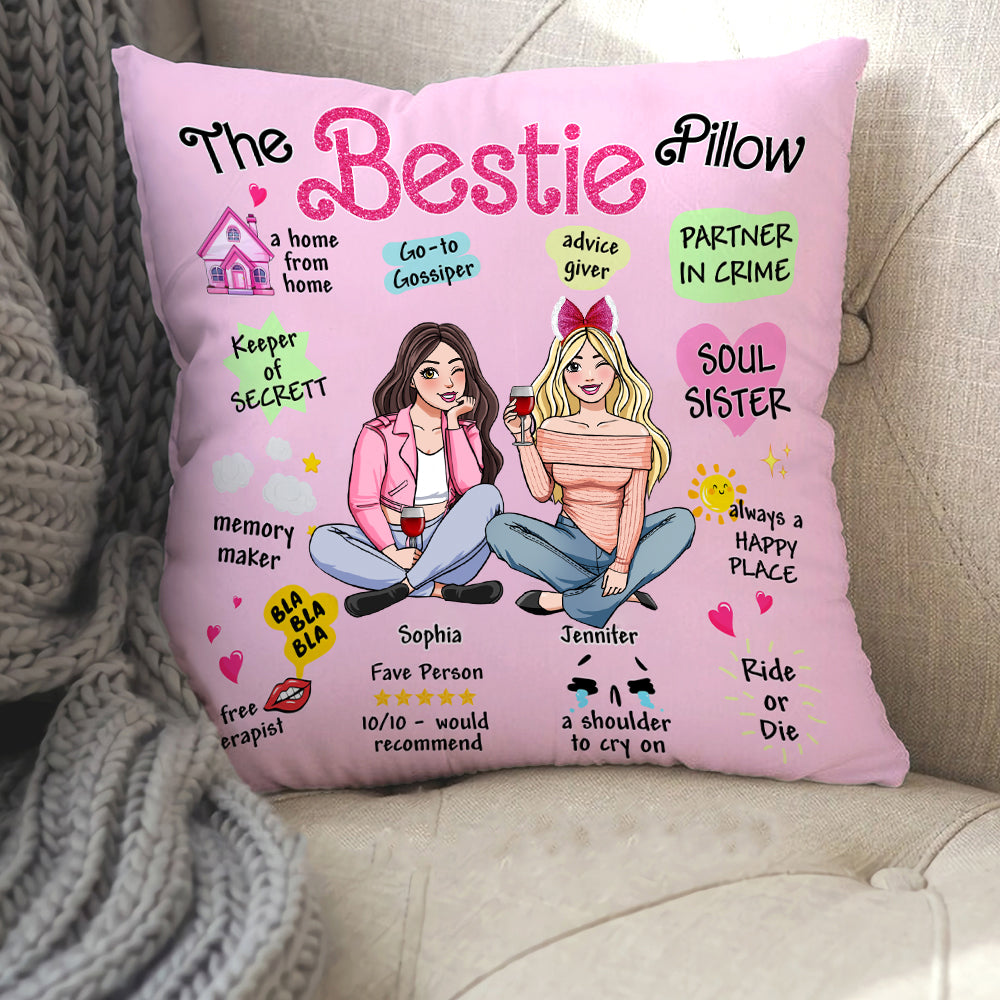 Personalized Best Friends Square Pillow Pillow PopCulturePrints
