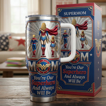 Load image into Gallery viewer, You're Our Superhero - Powerful Mom &amp; Little Ones 40oz Tumbler - Personalized Gift For Mom Tumbler Cup PopCulturePrints
