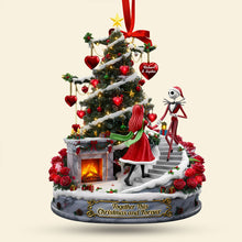 Load image into Gallery viewer, Together This Christmas and Forever - Personalized Forever Spooky Couple Ornament Ornament PopCulturePrints
