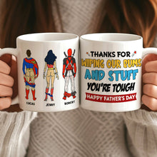 Load image into Gallery viewer, Fun Personalized Superhero Dad Mug - Father&#39;s Day Gift Coffee Mug PopCulturePrints
