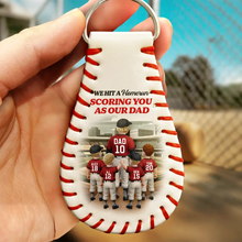 Load image into Gallery viewer, I Caught the Best Dad - Personalized Leather Baseball Keychain for the Best Dads, Grandpas &amp; More Leather Baseball Keychain PopCulturePrints
