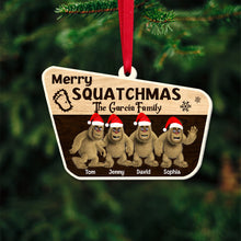 Load image into Gallery viewer, Personalized Merry Squatchmas Christmas Ornament for Family
