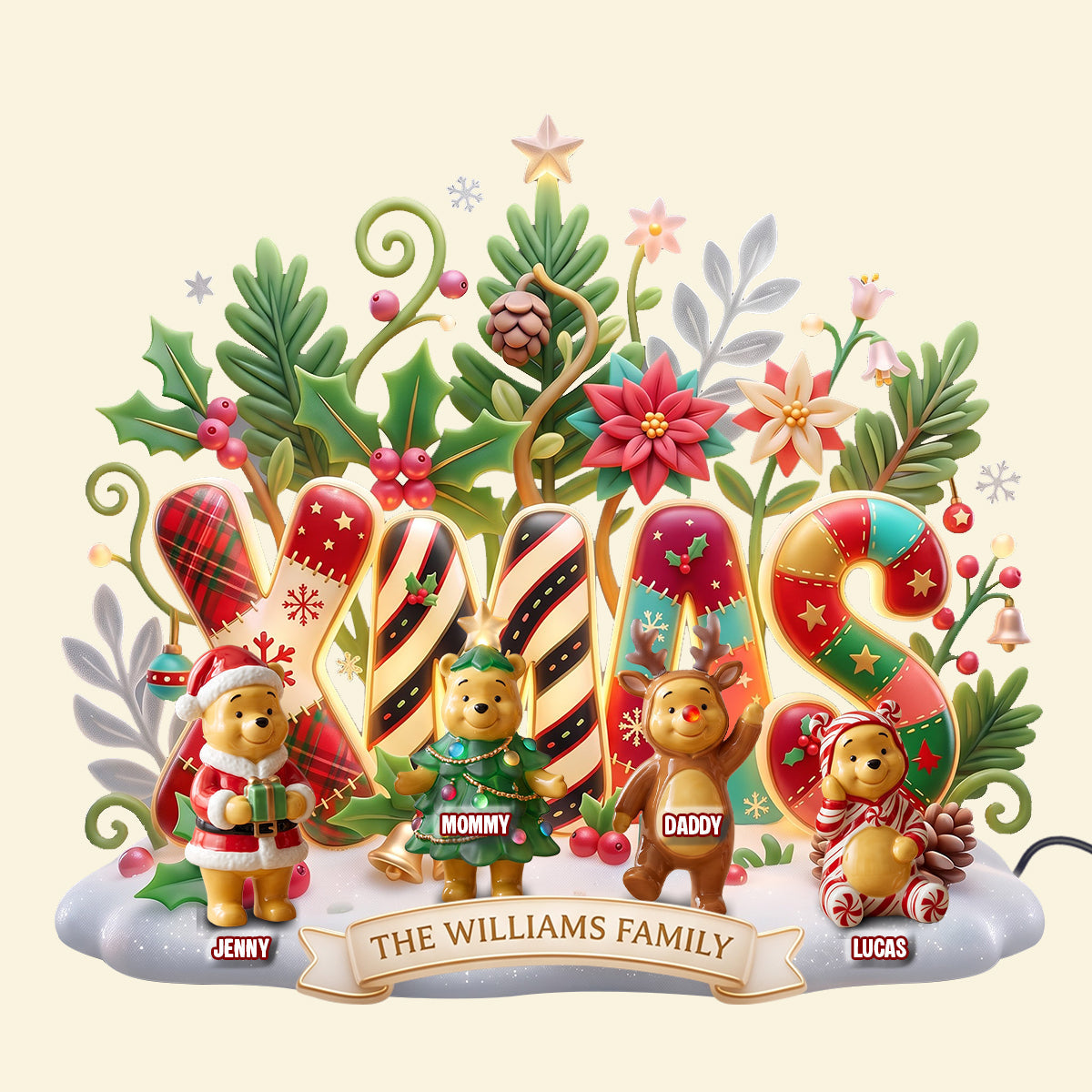 “Celebrate Family Togetherness” - Lovely Xmas Family Light Box - Personalized Christmas Gifts for Family