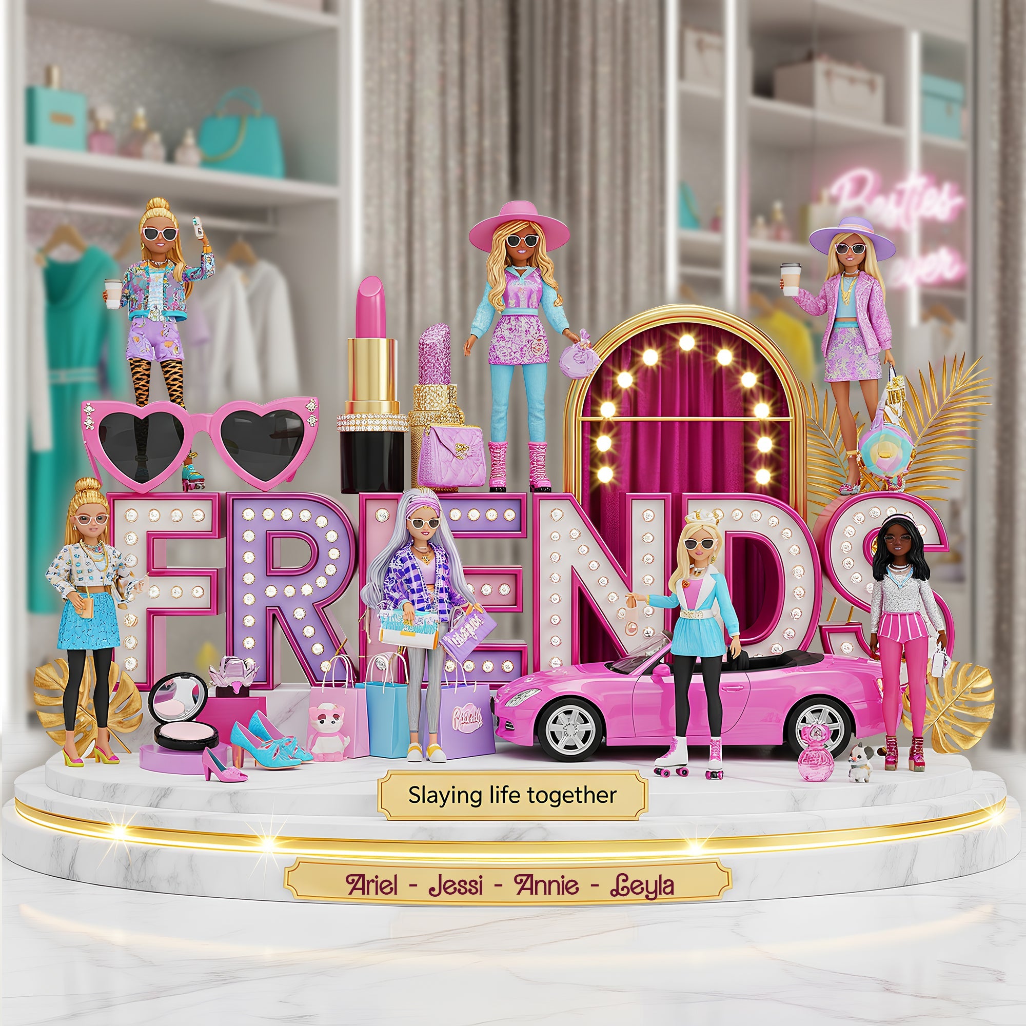 Slaying Life Together - Personalized Acrylic Plaque for Best Friends Shaped Plaques PopCulturePrints