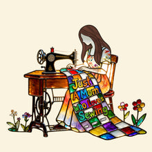 Load image into Gallery viewer, Just A Mom Who Loves Sewing - Personalized Suncatcher Gift for Mom &amp; Grandma Ornament PopCulturePrints
