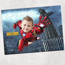 Load image into Gallery viewer, Custom Superhero Photo Jigsaw Puzzle for Kids Wood Sign PopCulturePrints
