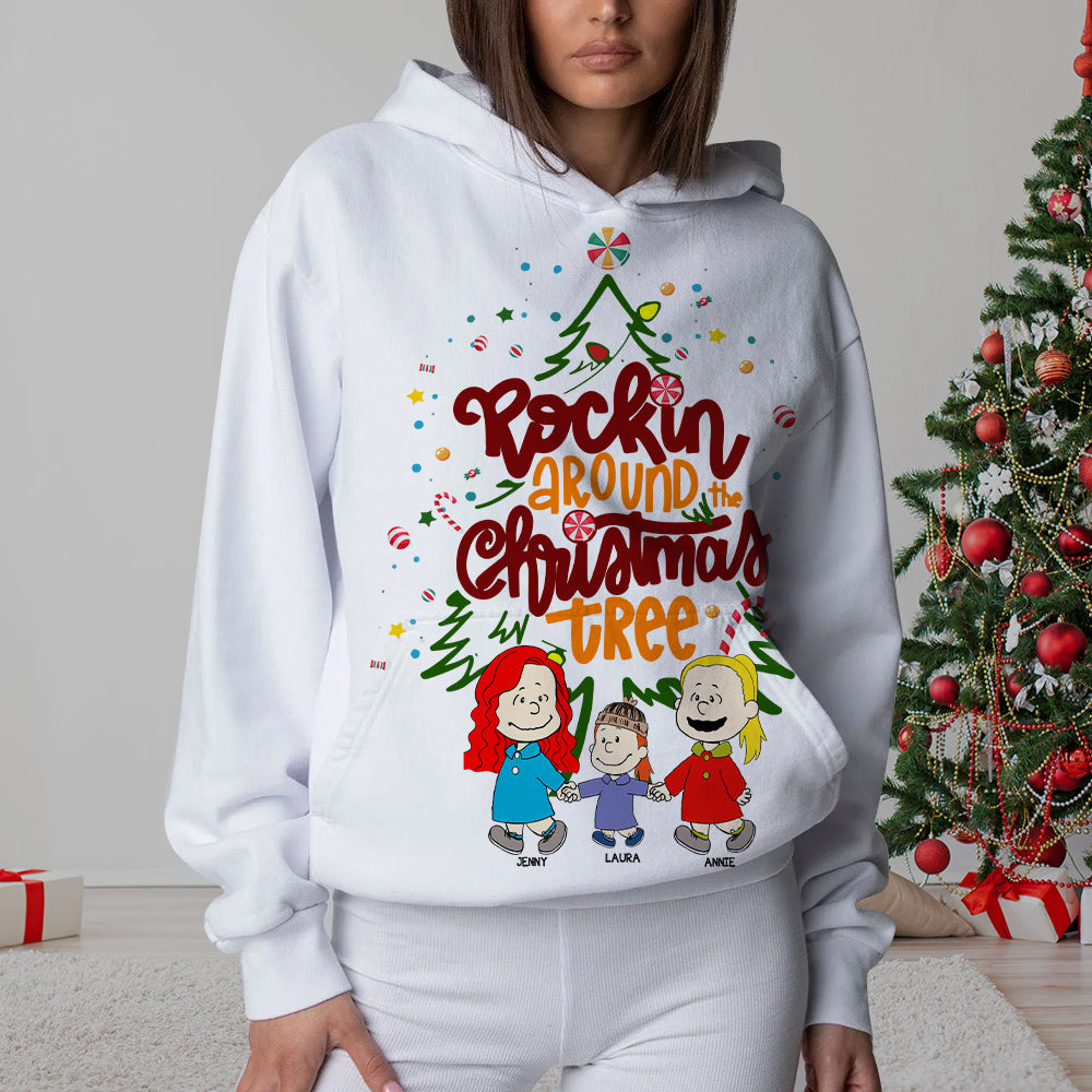 Personalized Family Christmas Sweatshirt - Rockin' Around the Tree