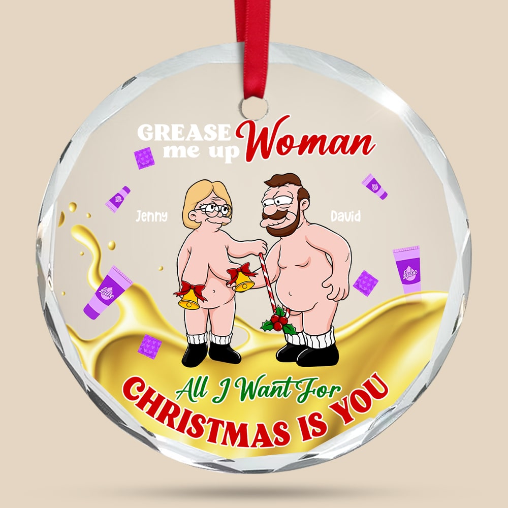 Personalized Couple Christmas Ornament - Funny Holiday Decor for Valentine's Day Gifts Ornament PopCulturePrints