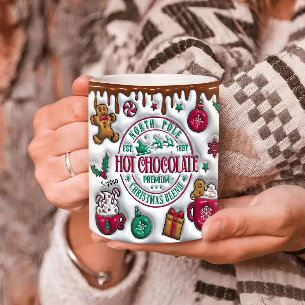 Personalized Cartoon Lovers Christmas Hot Chocolate Mug