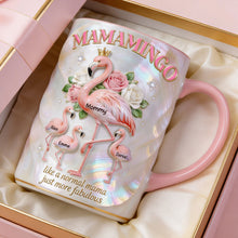 Load image into Gallery viewer, “Like a Normal Mama, Just More Fabulous” - Flamingo Mom and Kids Coffee Accent Mug - Personalized Gift for Moms, Grandmas, and More Coffee Mug PopCulturePrints
