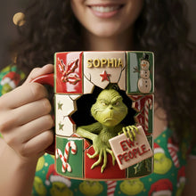 Load image into Gallery viewer, &quot;Ew People!&quot; – Funny Green Monster Coffee Mug – Personalized Gift for Christmas Coffee Mug PopCulturePrints
