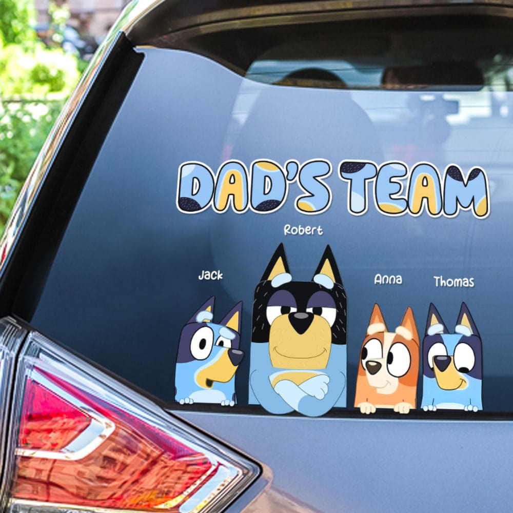 Personalized Car Sticker - Dad's Team