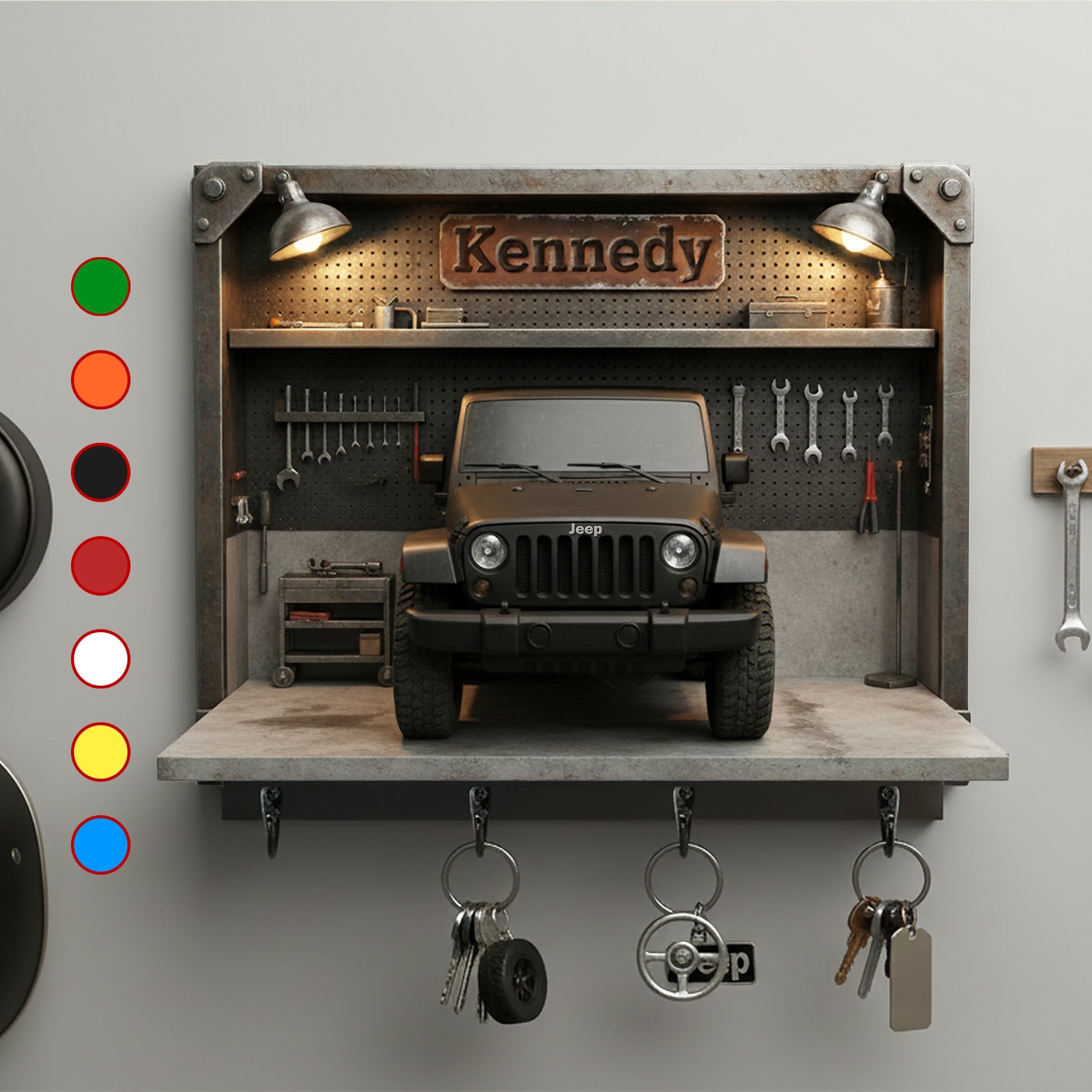 "Rev Up Your Space!" - Off-Road Car Wood Key Hanger - Personalized Gifts for Off-Road Car Lovers Wood Sign PopCulturePrints