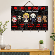 Load image into Gallery viewer, Customized Horror Family Key Hanger - Scary Movie Lovers Wood Sign PopCulturePrints
