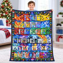 Load image into Gallery viewer, Catch the Fire: Creature Card Blanket - A Personalized Gift for Pokémon Fans Blanket PopCulturePrints
