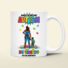 Load image into Gallery viewer, Mom of an Awesome Autism Superhero - Personalized Coffee Mug for Moms Coffee Mug PopCulturePrints
