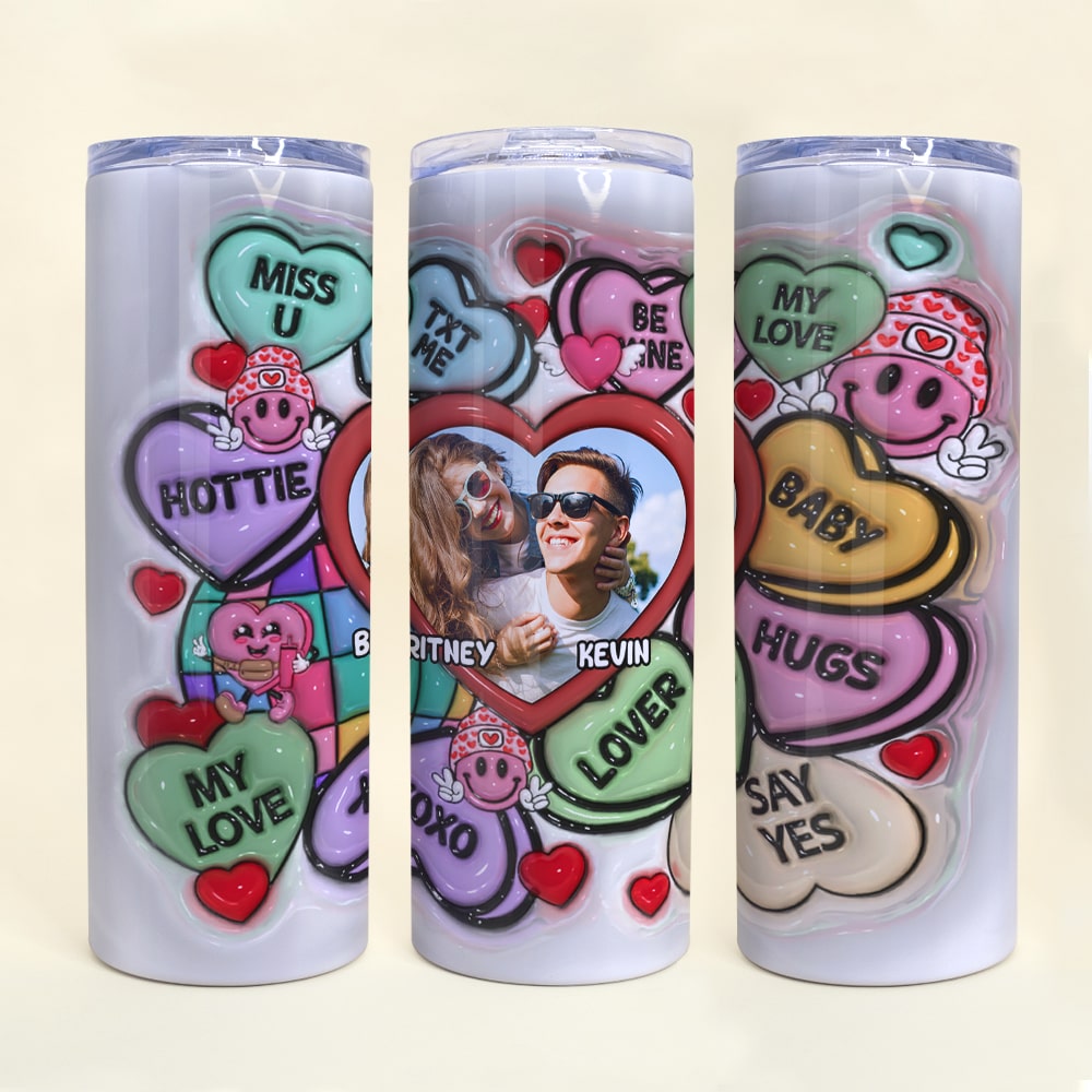 Personalized Love Tumbler for Couples - Custom Photo Gift for Valentine's Day Tumbler Cup PopCulturePrints