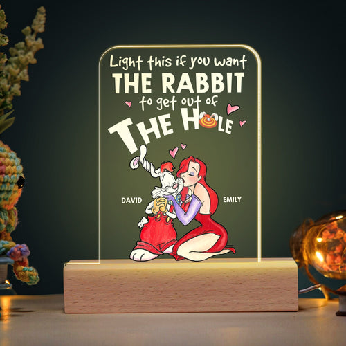 Personalized LED Light - The Rabbit Couple Gift Led Night Light PopCulturePrints