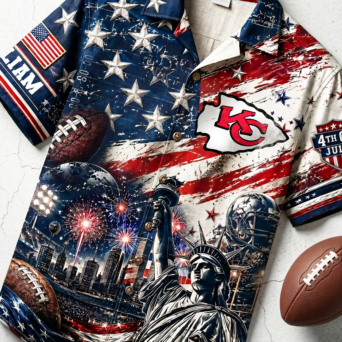"Celebrate Independence in Style!" - Proud American Hawaiian Shirt - Personalized Gift for Sports Lovers