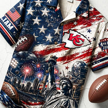Load image into Gallery viewer, "Celebrate Independence in Style!" - Proud American Hawaiian Shirt - Personalized Gift for Sports Lovers
