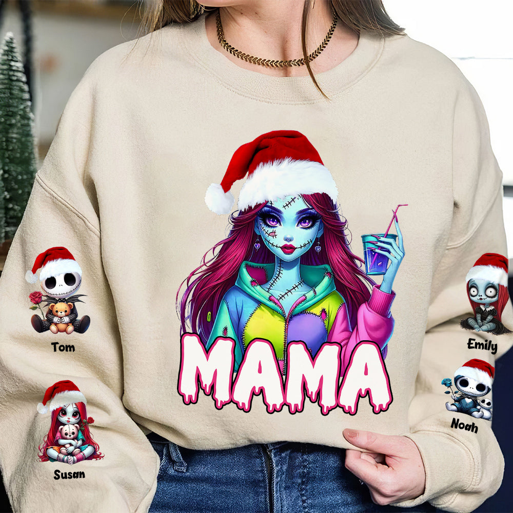 Personalized Christmas Mom Shirt with Quirky Pop Culture Design