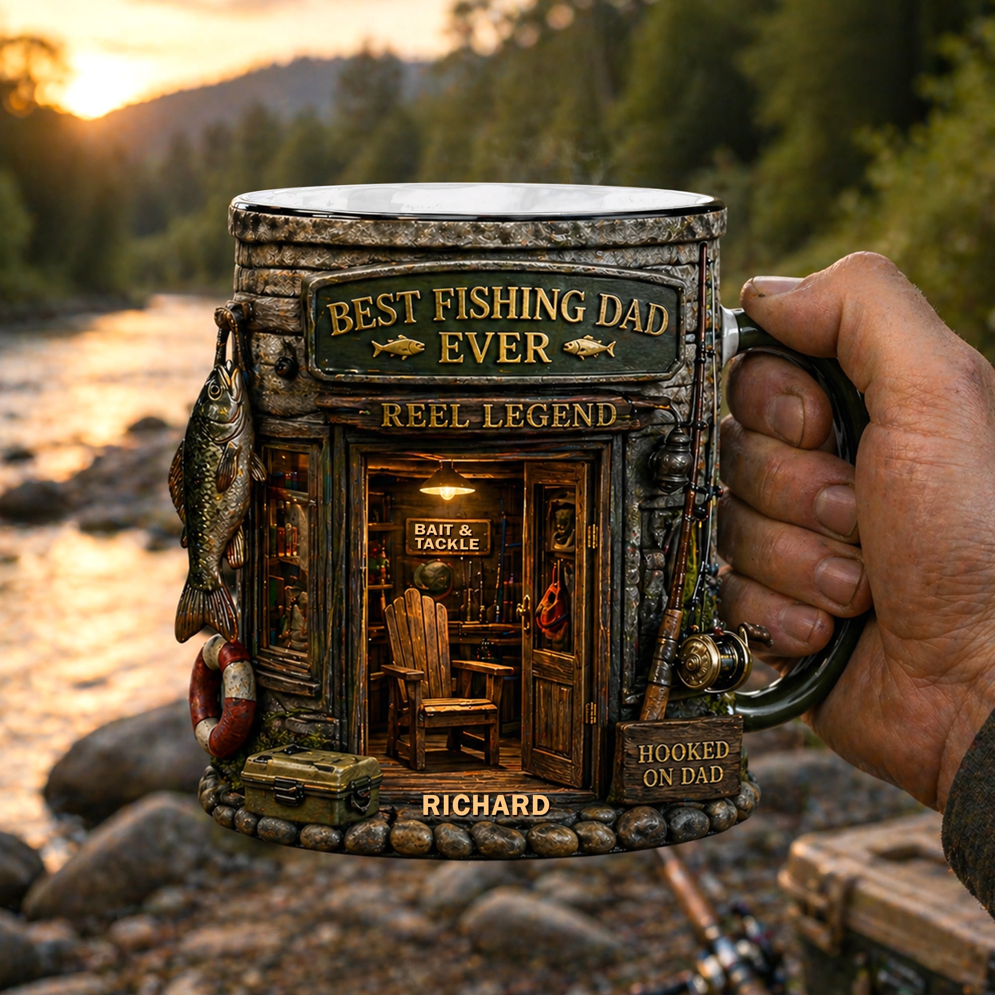 “Best Fishing Dad Ever” - Personalized Magic Mug for Fishing Enthusiasts Coffee Mug PopCulturePrints