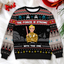 Load image into Gallery viewer, Personalized Star Wars Inspired Christmas Sweater Ugly Christmas Sweater PopCulturePrints
