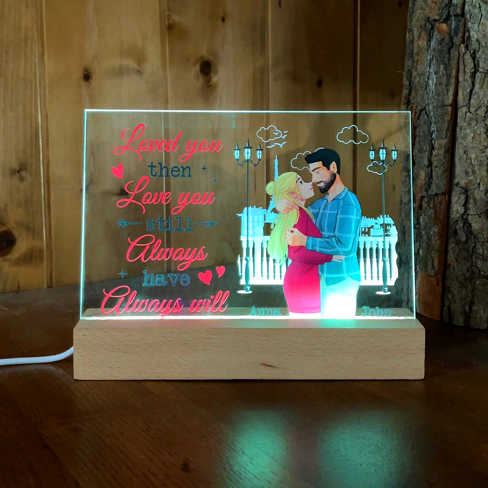 Personalized LED Love Light for Couples - Love You Then, Love You Still Led Night Light PopCulturePrints