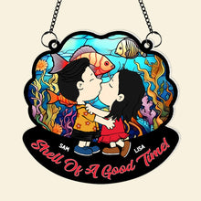 Load image into Gallery viewer, Personalized Couple Suncatcher Ornament - Kissing Under the Sea
