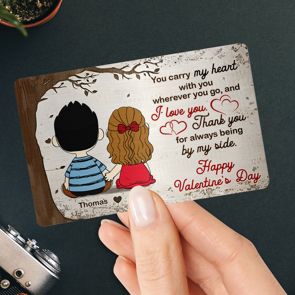 Personalized Couple Wallet Card - Heartfelt Gift for Love Wallet Card PopCulturePrints