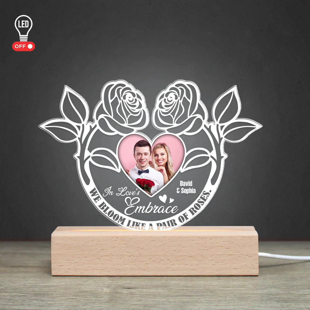 Personalized 3D LED Light: Love's Embrace Custom Gift Led Night Light PopCulturePrints
