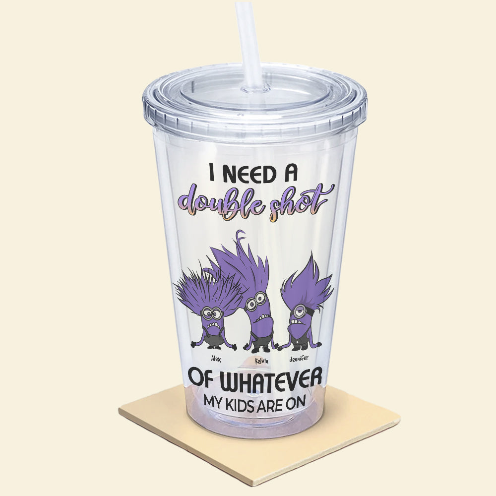 Personalized Fun Mom Tumbler - Double Shot Humor Tumbler Cup PopCulturePrints