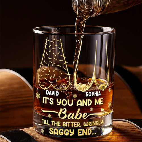 It's You and Me Babe - Personalized Drinking Glass for Couples Whiskey Glass PopCulturePrints