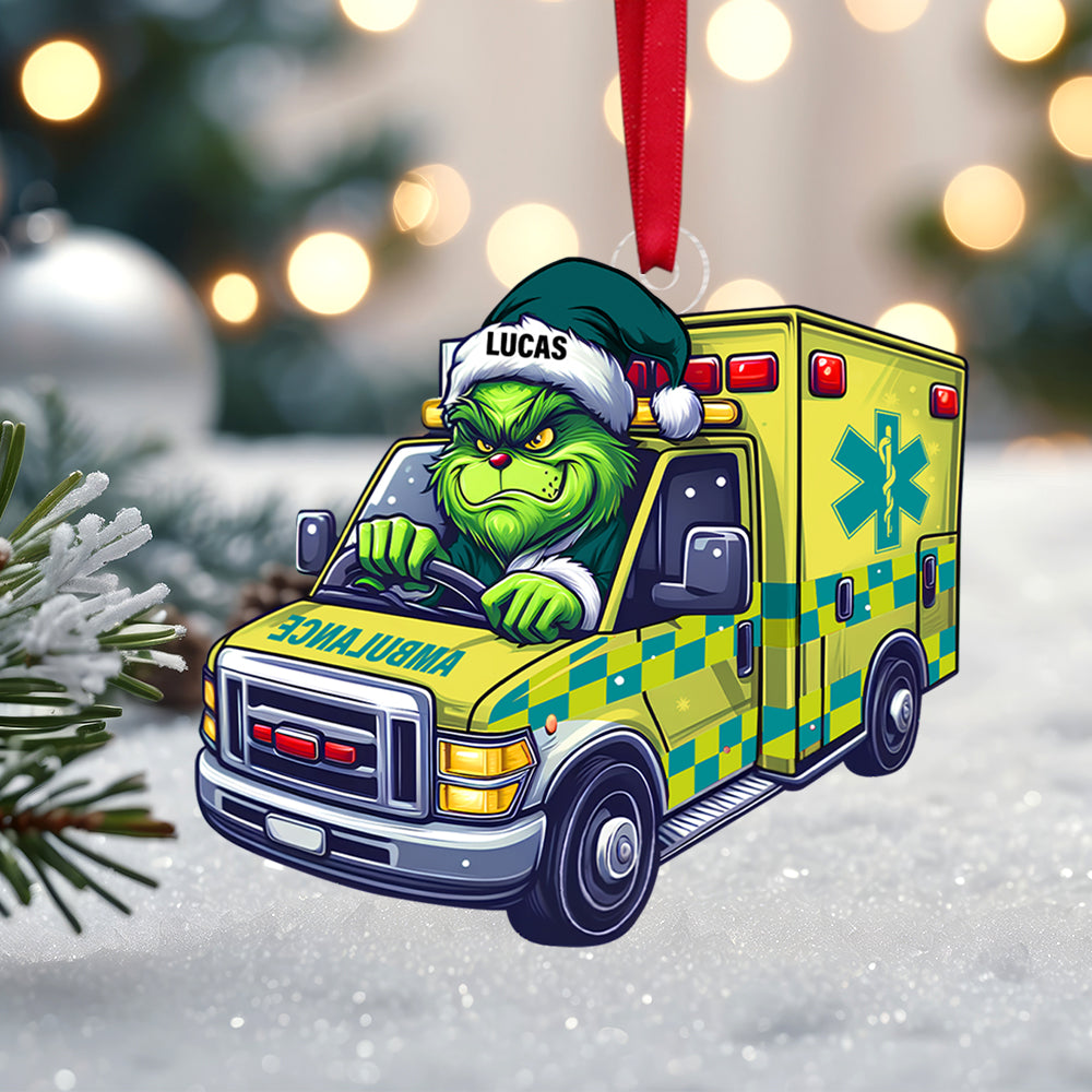 Personalized Paramedic Christmas Ornament - How the EMT Saved Christmas