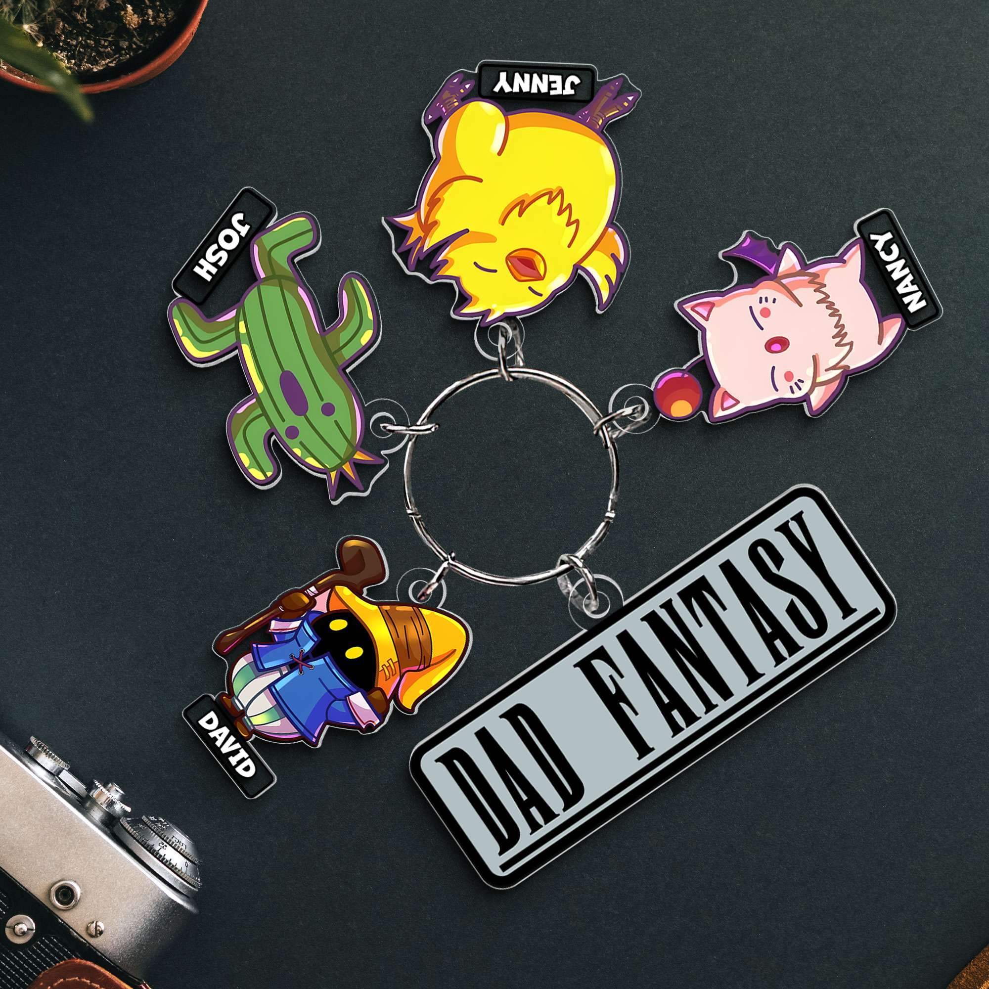 Custom Fantasy Dad Keychain - Personalized Gift for Father's Day Keychains PopCulturePrints