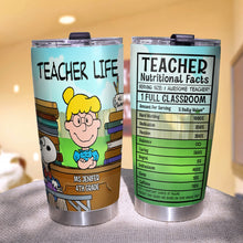 Load image into Gallery viewer, Personalized Teacher Life Tumbler - Custom Cartoon Design
