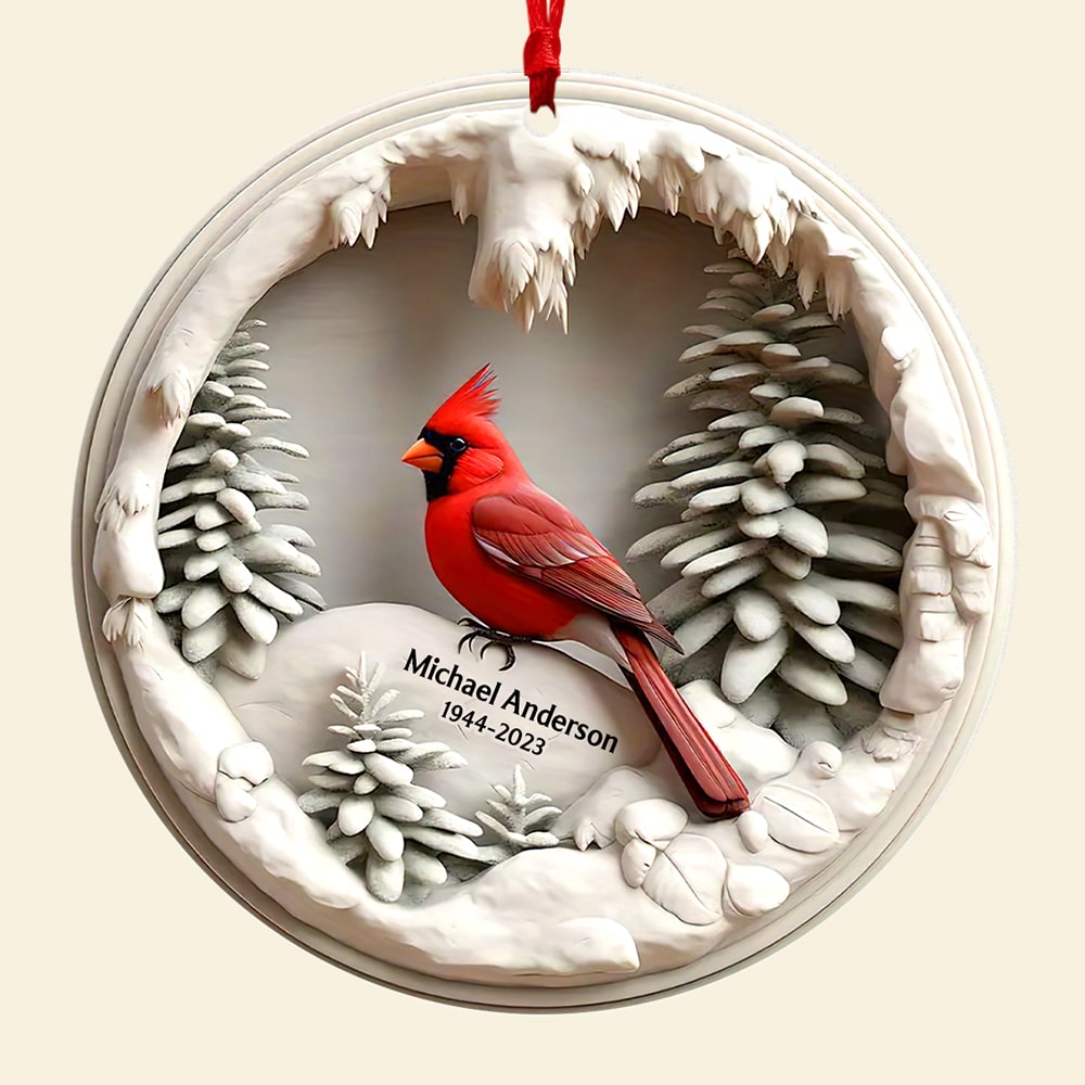 Personalized Cardinal Memorial Ornament for Family Ornament PopCulturePrints
