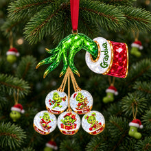 Load image into Gallery viewer, “Celebrate Family Mischief” - Furry Mischief Family Acrylic Ornament - Personalized Christmas Gifts for Loved Ones
