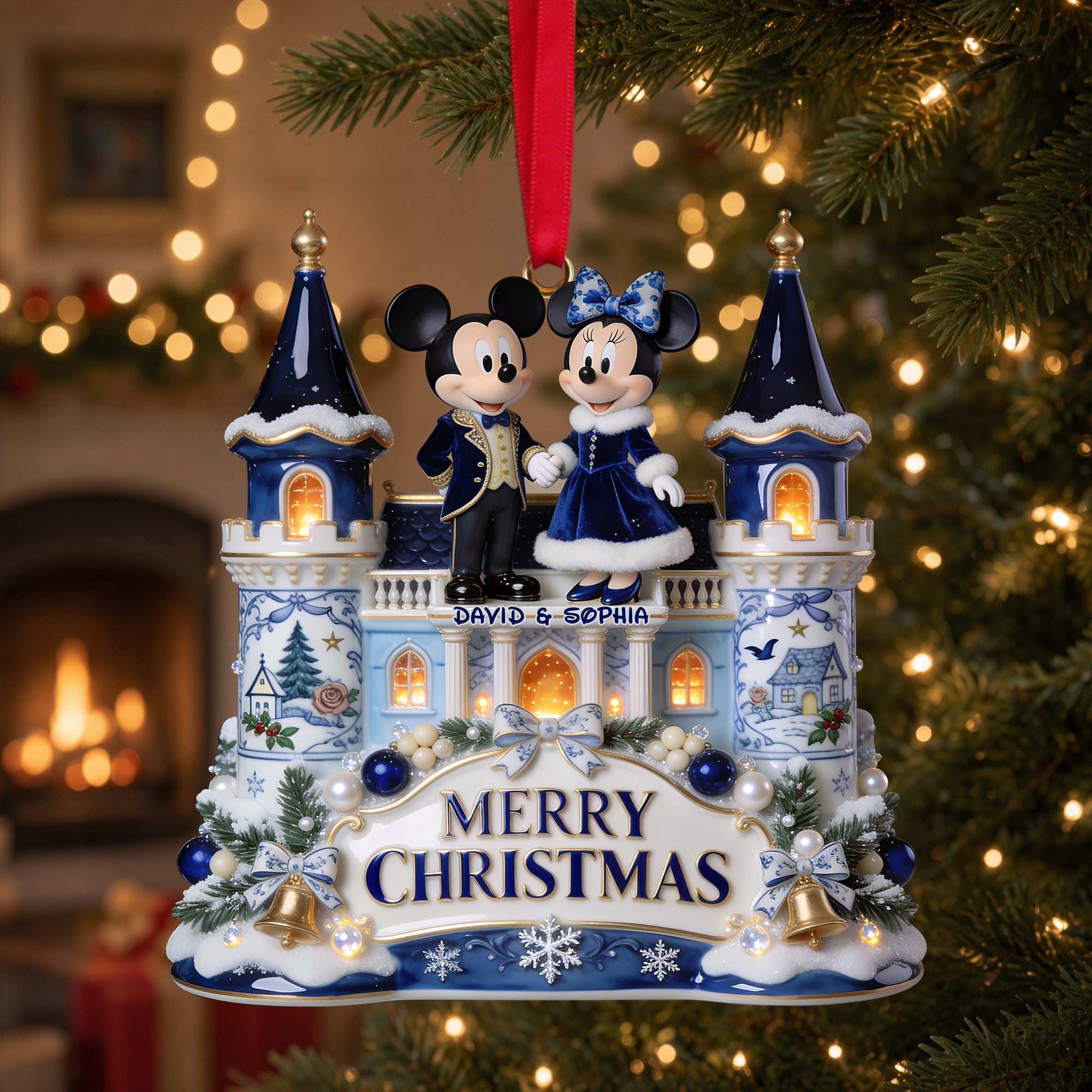Merry Christmas with Love - Personalized Ornament for Couples
