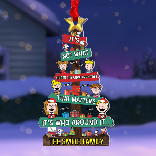 Personalized Gift for Family, Cartoon Family Christmas Tree Ornament 03TOPU290824HG Ornament PopCulturePrints