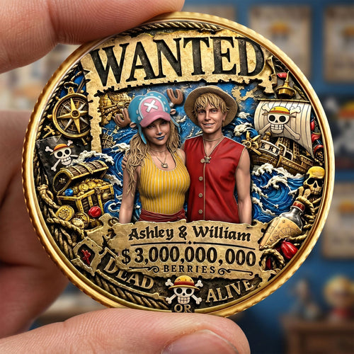 “Celebrating Your Adventure Together” - Adventure Legend Metal Coin, Custom Photo for Couples - Perfect Gift for Lovers and Friends Coin PopCulturePrints