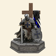 Load image into Gallery viewer, A Child of God - A Man of Faith - A Warrior of Christ | Knight Templar Kneeling Under God Plaque | Personalized Gifts for Police Officers Shaped Plaques PopCulturePrints
