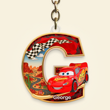 Load image into Gallery viewer, “Rev Up Your Love for Cartoons” - Personalized Car Keychain, Custom Gift for Cartoon Lovers, Kids, and Friends Keychains PopCulturePrints
