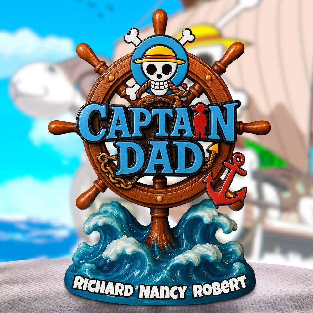 “The Captain of Our Hearts” - Pirate Dad Acrylic Plaque Gifts For Dad Shaped Plaques PopCulturePrints