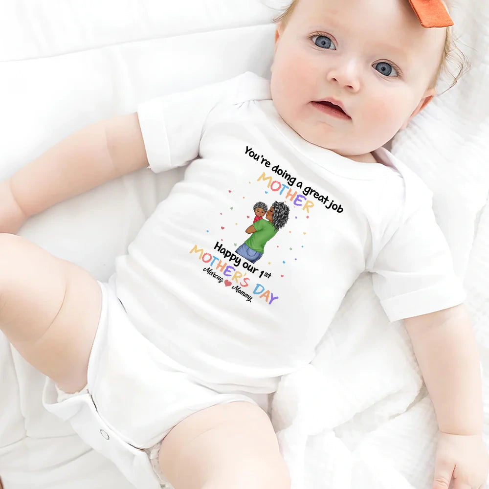 You're Doing A Great Job Mommy - Personalized Baby Onesie Baby Onesie PopCulturePrints