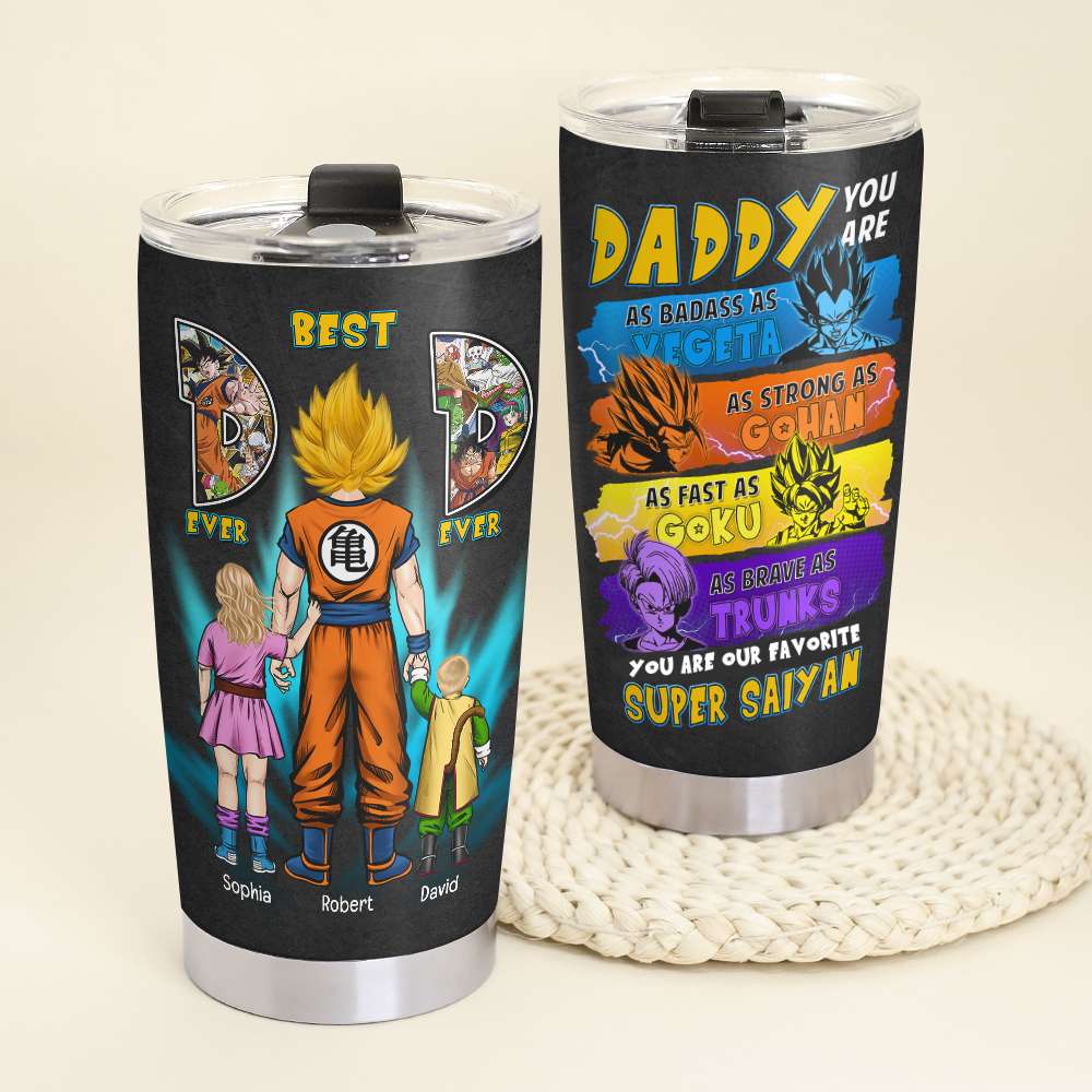 Daddy: Our Super Saiyan Hero Personalized Tumbler