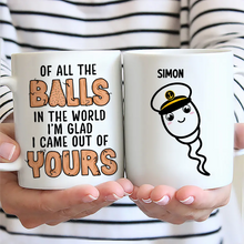 Load image into Gallery viewer, Of All The Balls - Personalized Mug for Dads and Friends Mug PopCulturePrints
